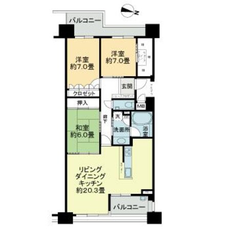 サーパスサンポート高松ベイスクエアの物件間取画像